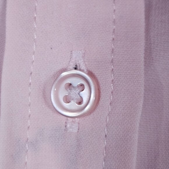 Light Pink Floral Button-Down Shirt With Chest Pockets & Long Sleeves By Sioni - Picture 8 of 12